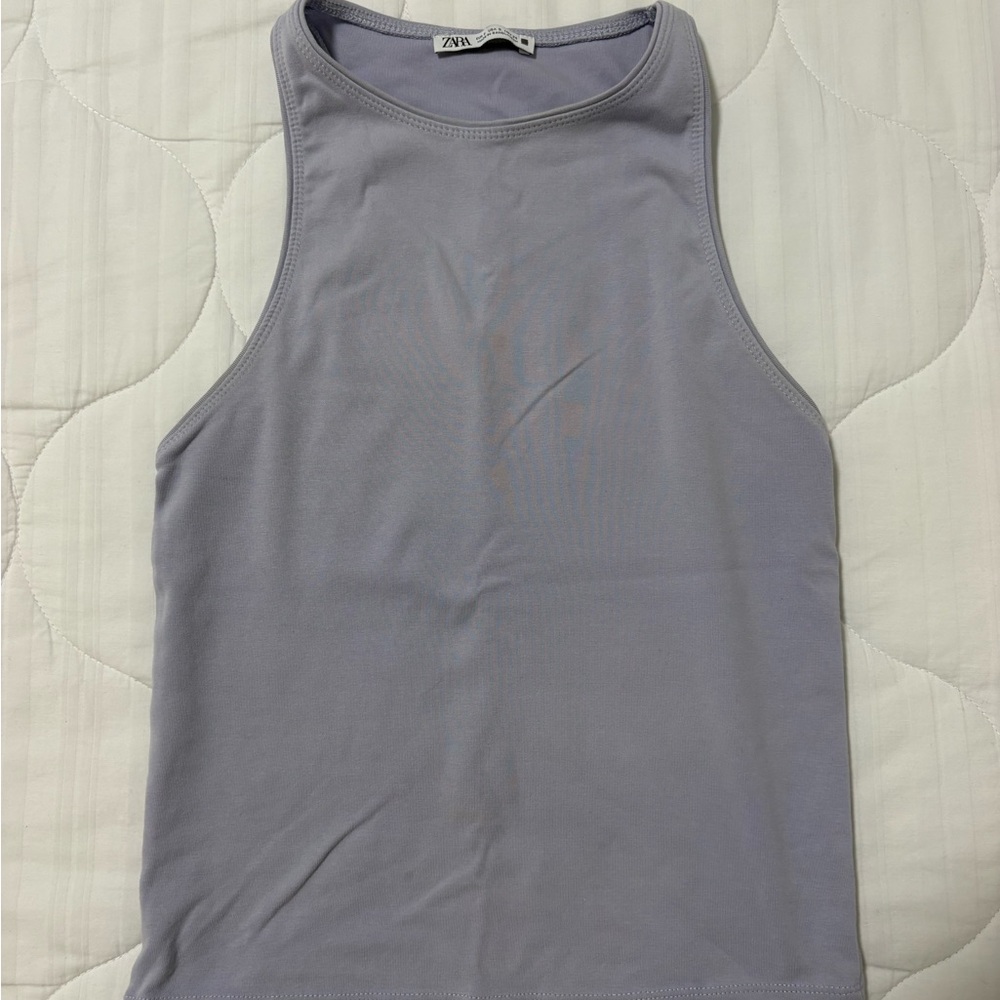 Zara Lavender High-Neck Tank Top